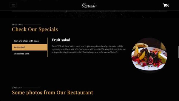 Demo restaurant website homepage specials products Demo restaurant website homepage specials products