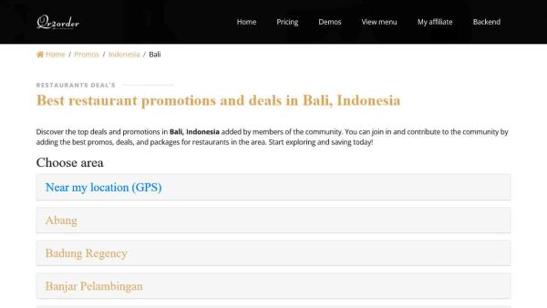 Restaurants promotions by location Restaurants promotions by location