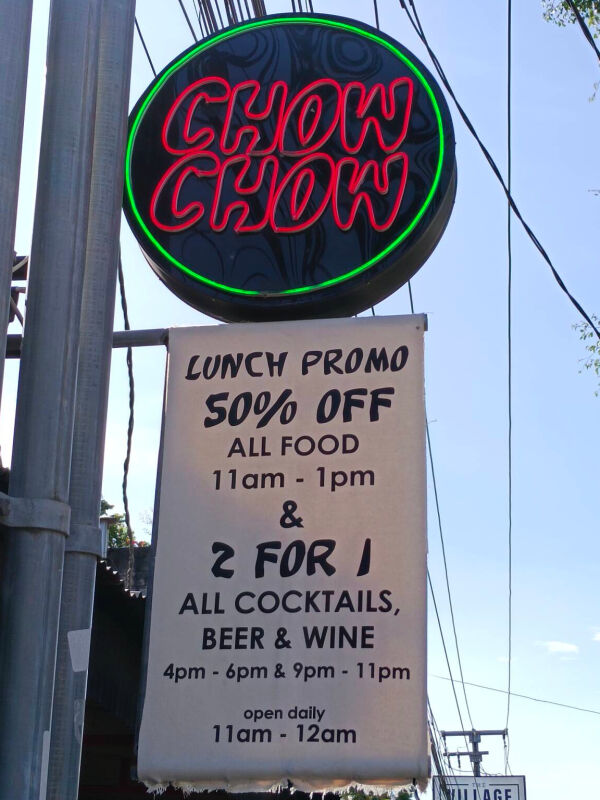 Chow Chow Bali : Lunch promo 50% off all food from 11am to 1pm