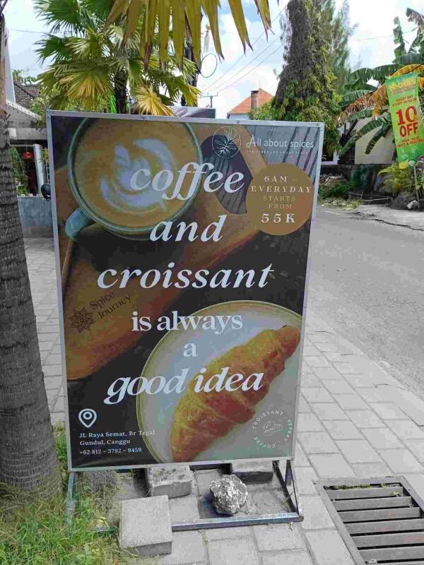 All About Spices Bali : Coffee and croissant is always a good idea.
Everyday starting from 55k