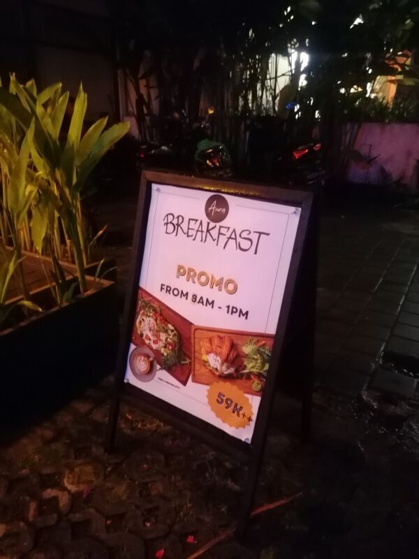 Aura : Breakfast promo
All breakfasts 59k++ from 8am to 1pm