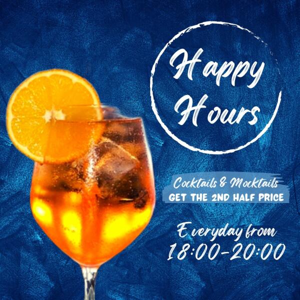 Bacio Cafe & Restaurant : Happy hour everyday from 18:00-20:00
Get the second half price.