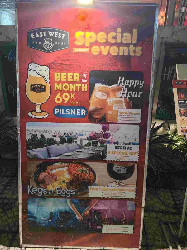 Craft Beer - East West Brewing Da Nang : Kegs n'eggs
Free one non-alcoholic drink