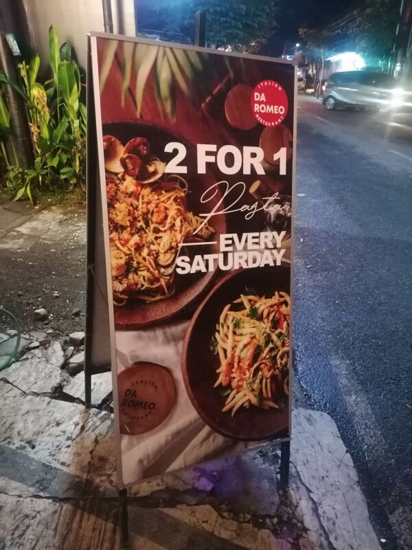 Da Roma Restaurant Canggu : 2 for 1 delicious pasta every Saturday!