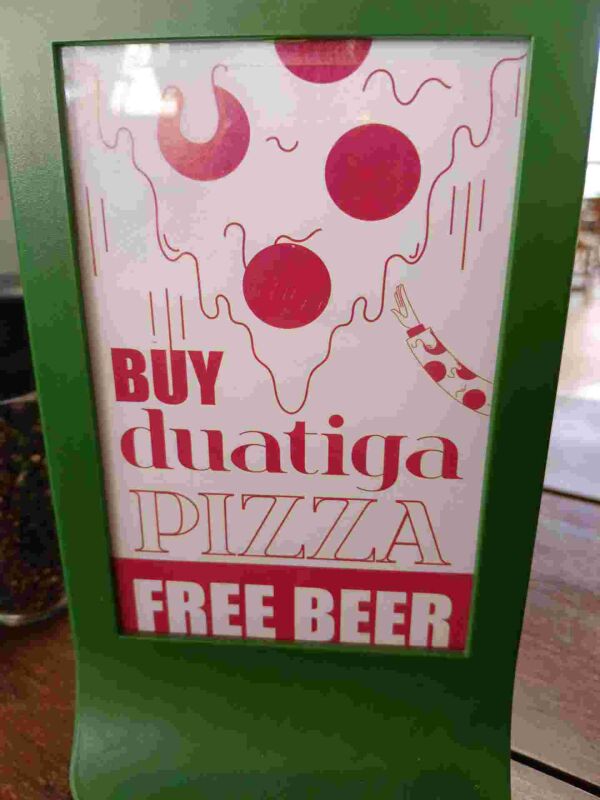 duatiga : Buy duatiga pizza and get free beer