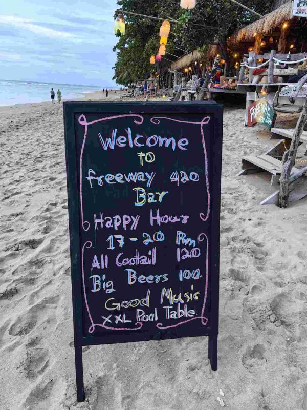 Freeway 420 Bar Koh Lanta : Happy hour
All cocktails 120thb