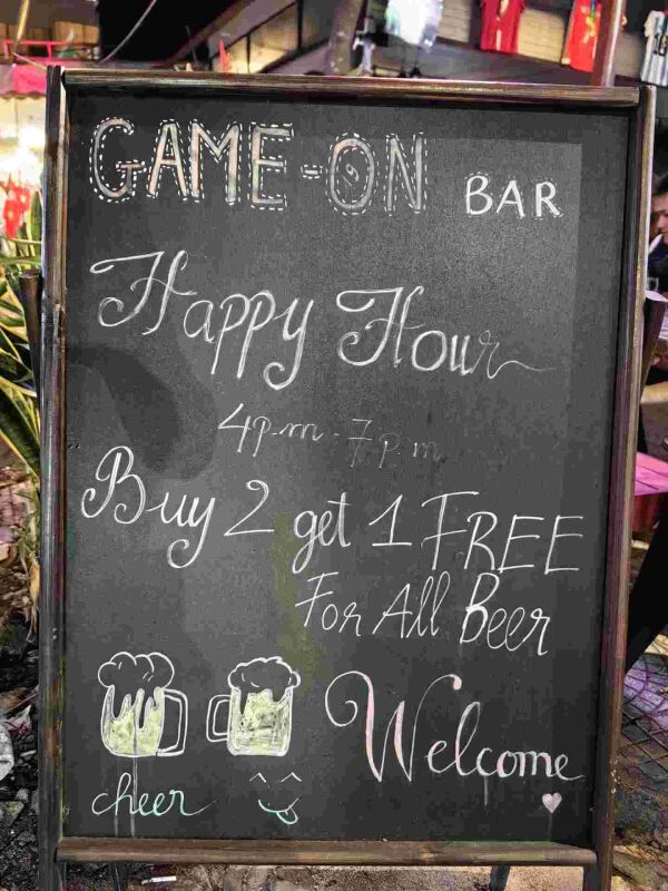 Game On Bar Da Nang : Happy hour 
Buy 2 get 1 for all beer