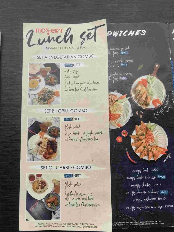 Mozer's @Sri Hartamas : Lunch set starting at RM25