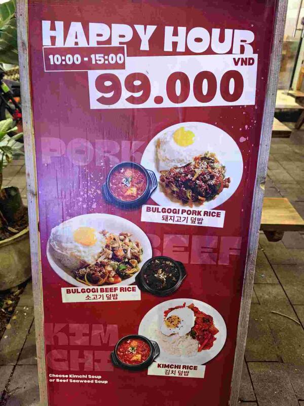 Mr.Lee Food and Drink (Take away & Delivery ) : Happy hour
Lunch
Bulgogi pork rice
Bulgogi beef rice
Kimchi rice