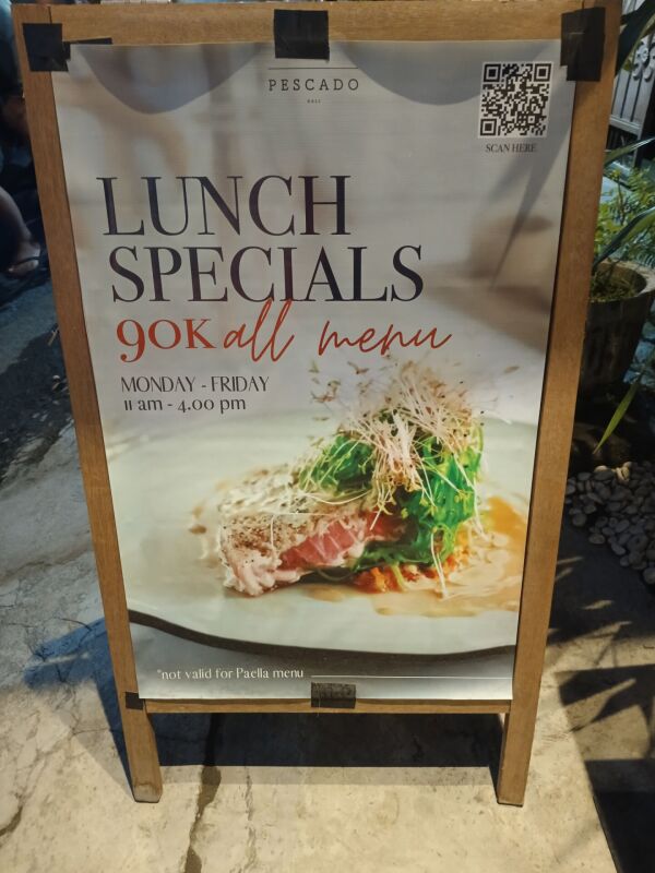 Pescado Bali : Special lunch
90k all menu