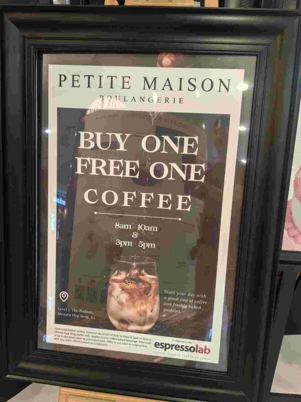 Petite Maison Boulangerie @ 1 Utama : Buy one free one coffee