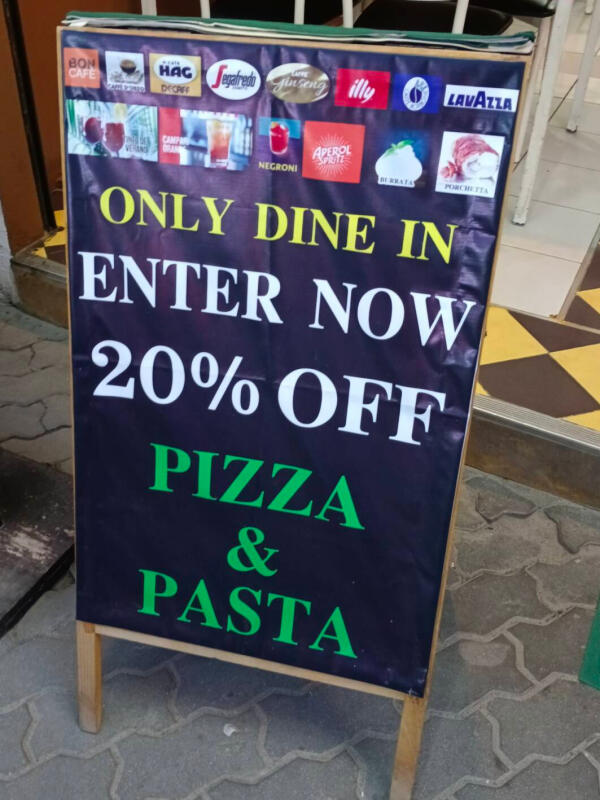 Pizza Chiara : Dine in 20% off pizza and pasta.