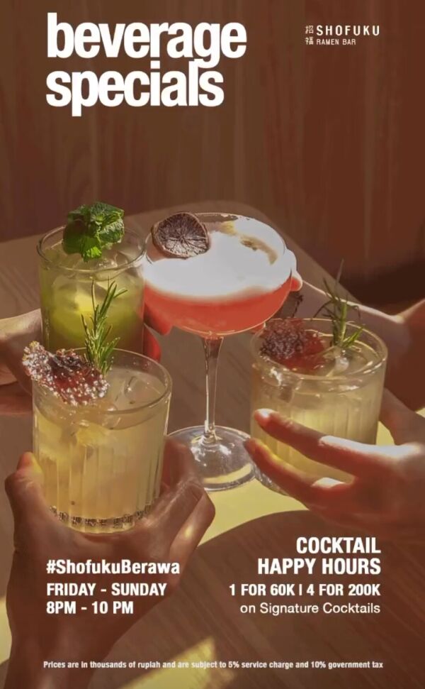 Shofuku Ramen Bar - Berawa : 4 Signature Cocktails for 200k