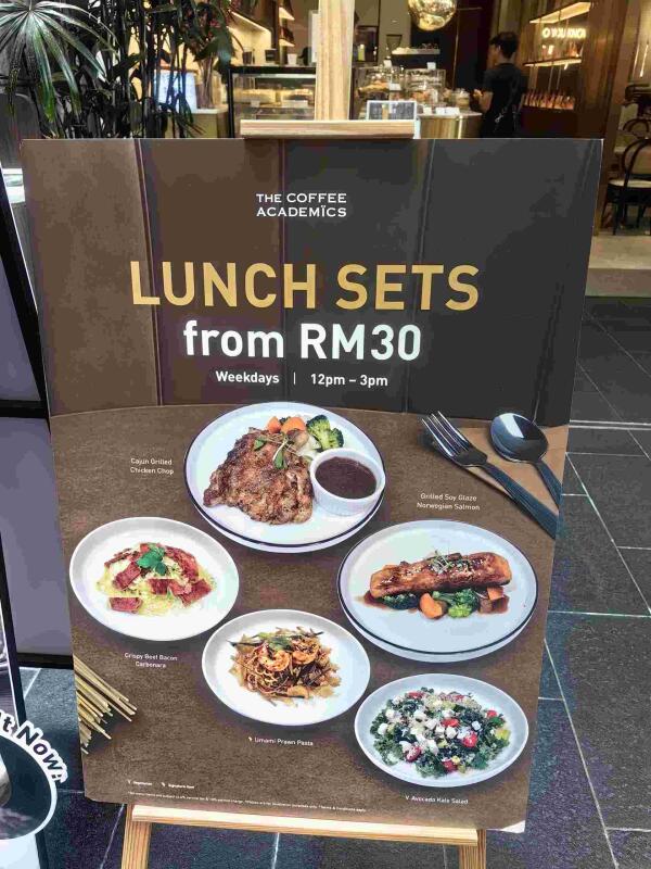 The Coffee Academics @ Pavilion Kuala Lumpur : Lunch set starting at RM30
Weekdays from 12:00 to 15:00