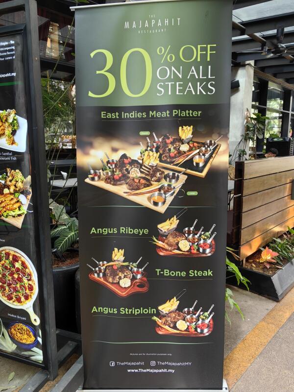 The Majapahit @ Arcoris : 30 percent off on all steaks