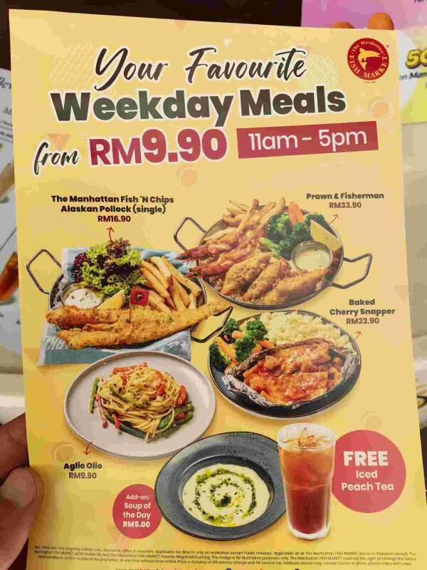 The Manhattan Fish Market @ NU Sentral : Your favourite weekday meals from RM9.90
Free ice peach tea